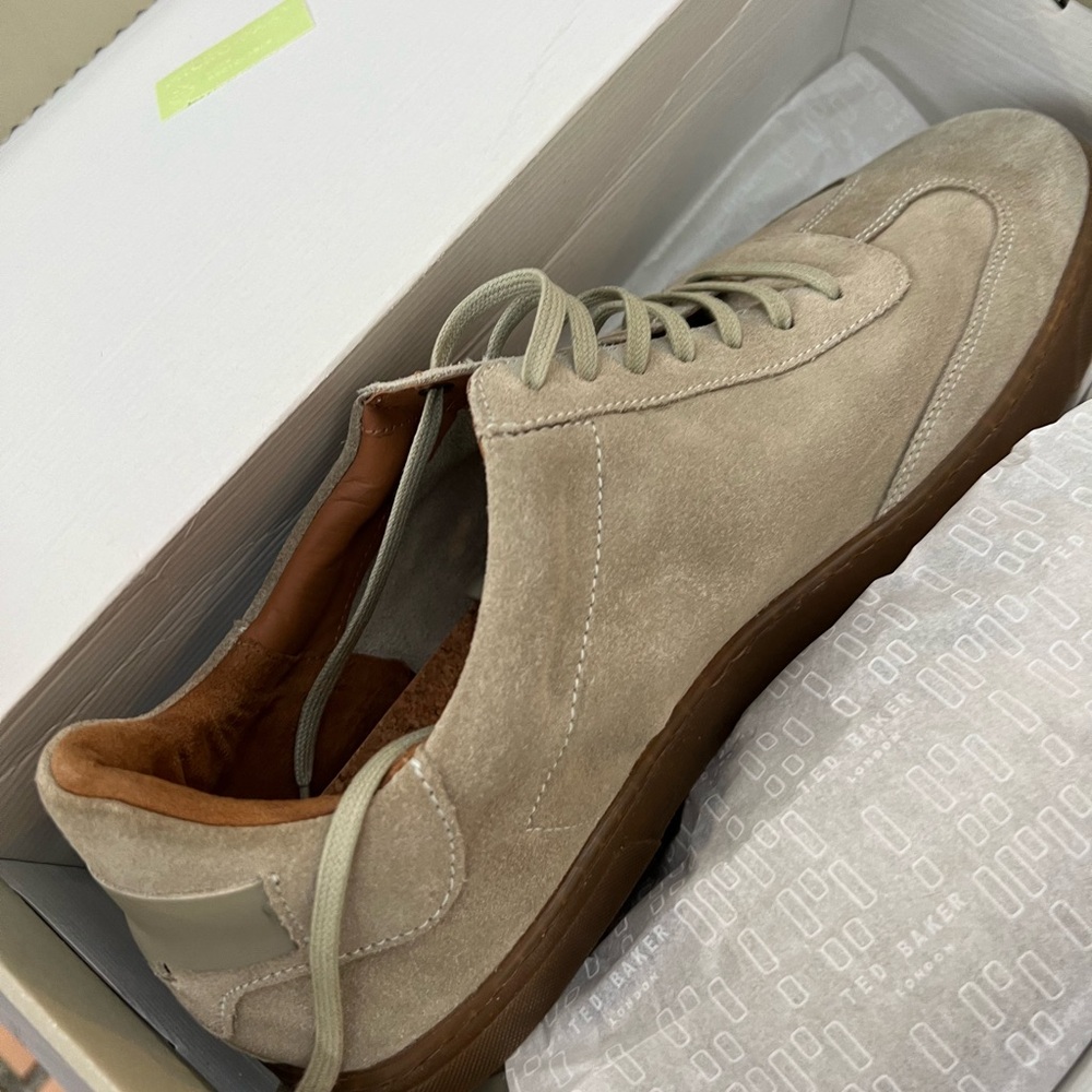 Suede ted baker sneaker used on a photo shoot.
